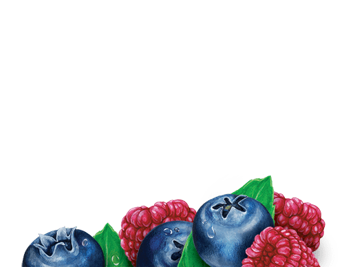 blueberries and raspberries